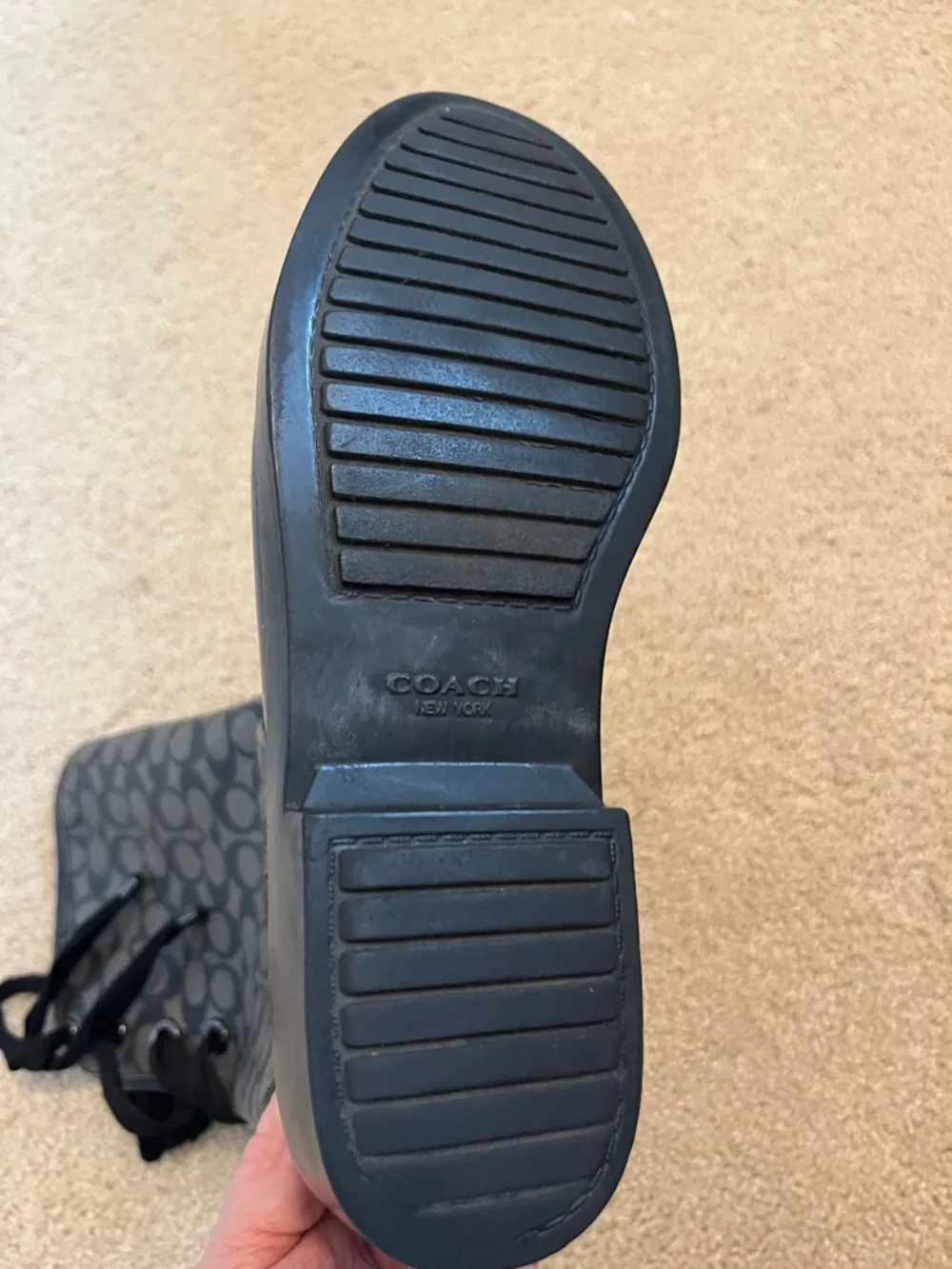 COACH Tristee Signature Lace Up Rain Boots Sz 7 – NWOT